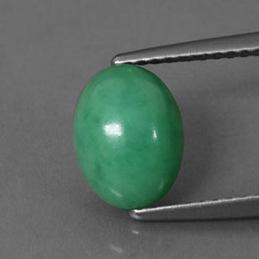 2.03カラットの天然グリーンクリソプレーズ（9×7 mm・オーバルカット）