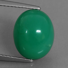 5.34カラットの天然グリーンクリソプレーズ（11.6×9.5 mm・オーバルカット）