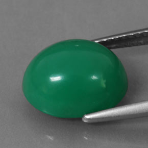 5.34カラットの天然グリーンクリソプレーズ（11.6×9.5 mm・オーバルカット）