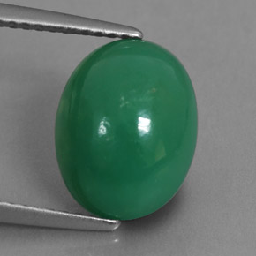 3.90カラットの天然グリーンクリソプレーズ（11.8×9.2 mm・オーバルカット）