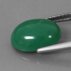 3.90カラットの天然グリーンクリソプレーズ（11.8×9.2 mm・オーバルカット）