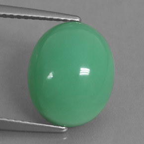 5.43カラットの天然グリーンクリソプレーズ（12.7×10.4 mm・オーバルカット）