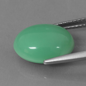 5.43カラットの天然グリーンクリソプレーズ（12.7×10.4 mm・オーバルカット）