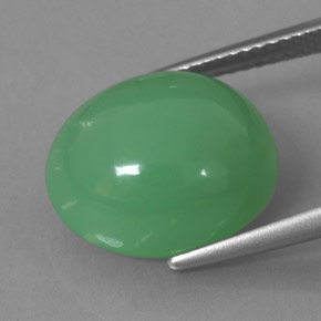 9.75カラットの天然グリーンクリソプレーズ（14.2×12.2 mm・透明）