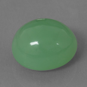 11.83カラットの天然グリーンクリソプレーズ（14.5×12.7 mm・透明）