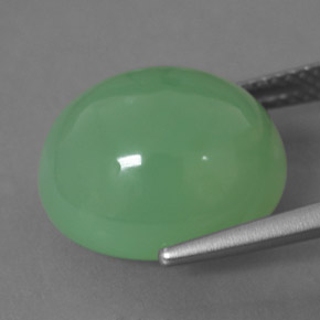 11.83カラットの天然グリーンクリソプレーズ（14.5×12.7 mm・透明）