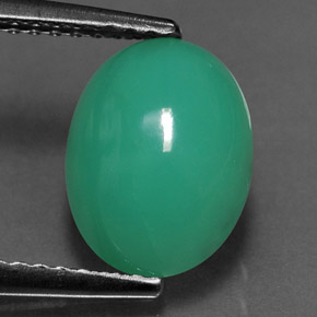 2.58カラットの天然グリーンクリソプレーズ（10×7.7 mm・オーバルカット）