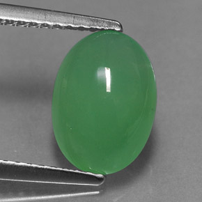 2.42カラットの天然グリーンクリソプレーズ（10.4×7.5 mm・透明）