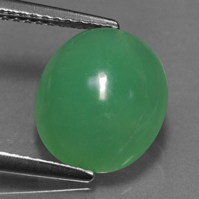 3.90カラットの天然グリーンクリソプレーズ（11.2×9.8 mm・透明）