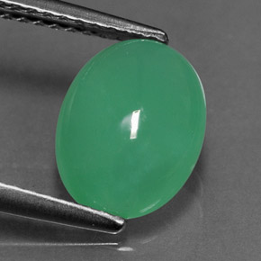2.31カラットの天然グリーンクリソプレーズ（10.1×7.7 mm・透明）