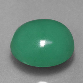 3.14カラットの天然グリーンクリソプレーズ（9.9×8.6 mm・オーバルカット）