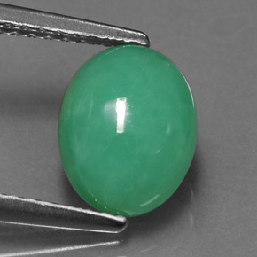 1.92カラットの天然グリーンクリソプレーズ（8.9×7 mm・オーバルカット）