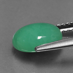 1.92カラットの天然グリーンクリソプレーズ（8.9×7 mm・オーバルカット）
