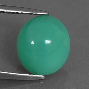 4.62カラットの天然グリーンクリソプレーズ（10.7×9.5 mm・オーバルカット）