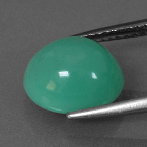 4.62カラットの天然グリーンクリソプレーズ（10.7×9.5 mm・オーバルカット）