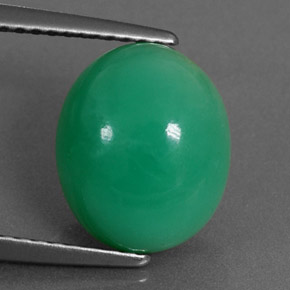 4.67カラットの天然グリーンクリソプレーズ（11×9.3 mm・オーバルカット）