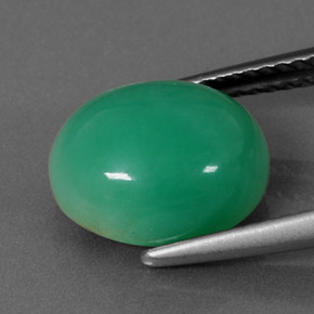 4.67カラットの天然グリーンクリソプレーズ（11×9.3 mm・オーバルカット）