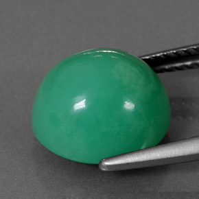 5.73カラットの天然グリーンクリソプレーズ（10.9×10.1 mm・オーバルカット）