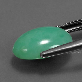 4.43カラットの天然グリーンクリソプレーズ（12.7×8.8 mm・オーバルカット）