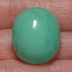 39.50カラットの天然グリーンクリソプレーズ（22.3×19.1 mm・オーバルカット）