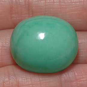 39.50カラットの天然グリーンクリソプレーズ（22.3×19.1 mm・オーバルカット）
