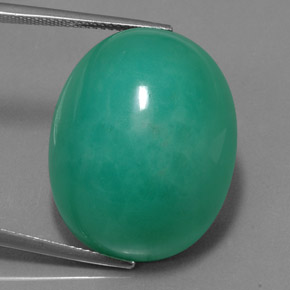 51.98カラットの天然グリーンクリソプレーズ（25.5×20.2 mm・オーバルカット）