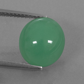 5.13カラットの天然グリーンクリソプレーズ（11.4×10.1 mm・透明）