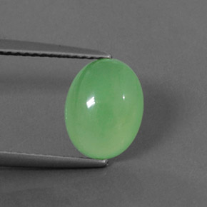 2.20カラットの天然グリーンクリソプレーズ（9.7×7.5 mm・透明）