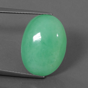 11.64カラットの天然グリーンクリソプレーズ（18×13.2 mm・オーバルカット）