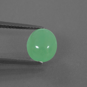 2.82カラットの天然グリーンクリソプレーズ（9.3×8 mm・透明）