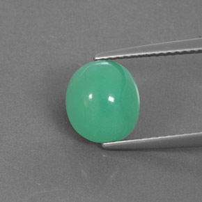 2.52カラットの天然グリーンクリソプレーズ（8.7×7.8 mm・オーバルカット）