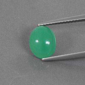 1.80カラットの天然グリーンクリソプレーズ（9×7.3 mm・オーバルカット）