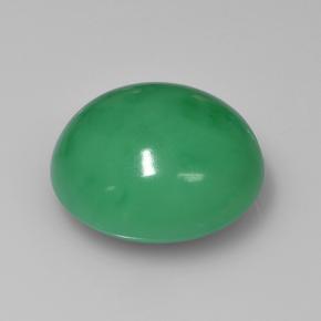 15.72カラットの天然ミディアムグリーンクリソプレーズ（17.1×15.8 mm・オーバルカット）