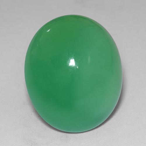 11.12カラットの天然ミディアムグリーンクリソプレーズ（15.8×13.3 mm・オーバルカット）