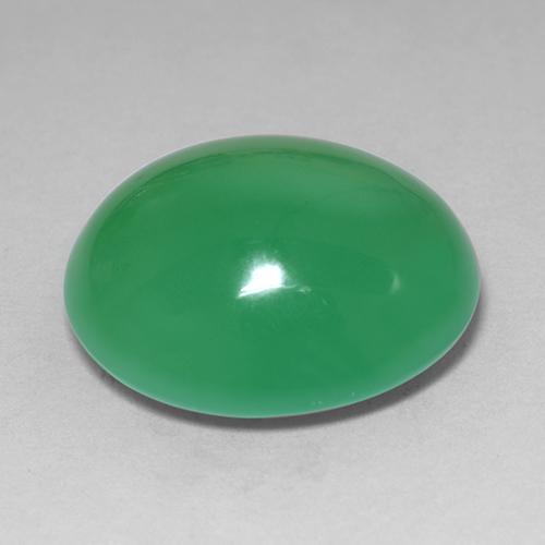 11.12カラットの天然ミディアムグリーンクリソプレーズ（15.8×13.3 mm・オーバルカット）