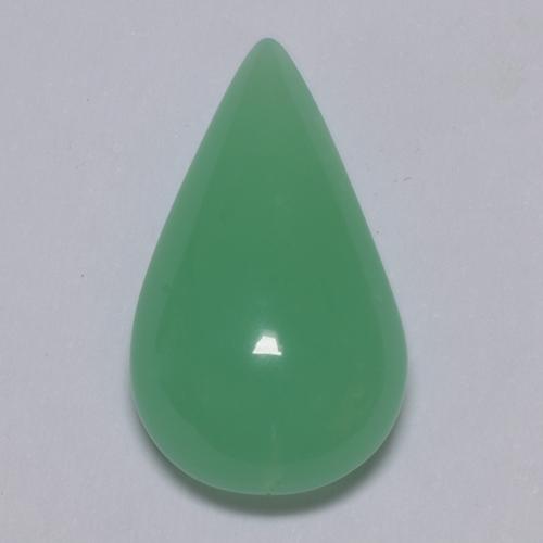 5.70カラットの天然シャムロックグリーンクリソプレーズ（17.2×10 mm・洋梨の形）