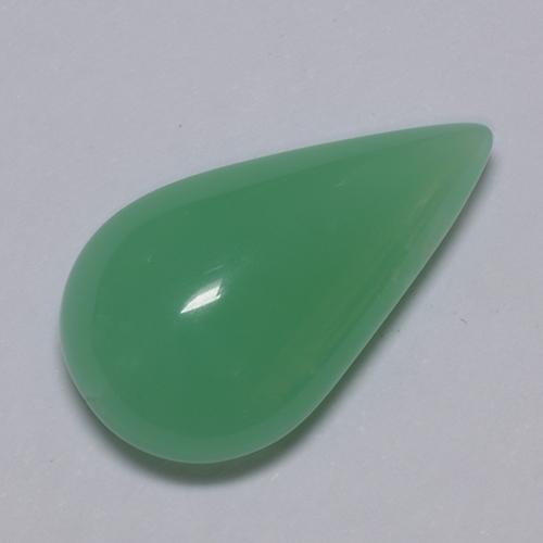 5.70カラットの天然シャムロックグリーンクリソプレーズ（17.2×10 mm・洋梨の形）