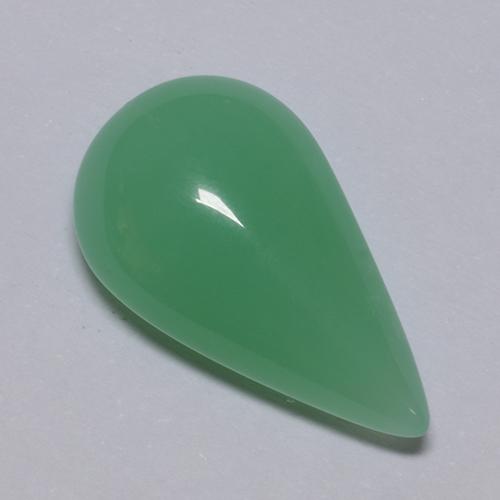 5.70カラットの天然シャムロックグリーンクリソプレーズ（17.2×10 mm・洋梨の形）