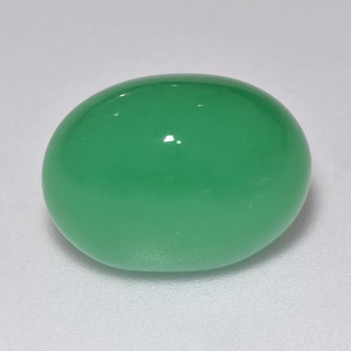 9.40カラットの天然シャムロックグリーンクリソプレーズ（14.5×11 mm・オーバルカット）
