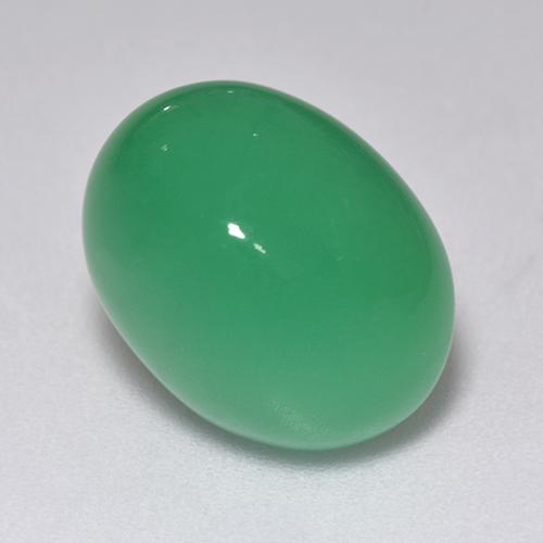 9.40カラットの天然シャムロックグリーンクリソプレーズ（14.5×11 mm・オーバルカット）