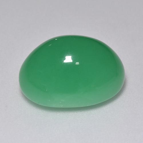 9.40カラットの天然シャムロックグリーンクリソプレーズ（14.5×11 mm・オーバルカット）