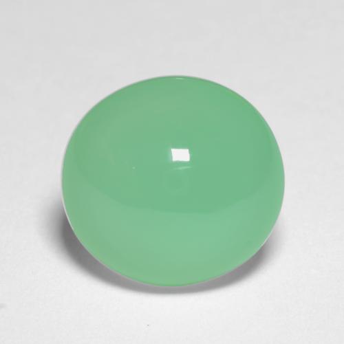 6.91カラットの天然薄いシャムロックグリーンクリソプレーズ（12.2×11.5 mm・オーバルカット）