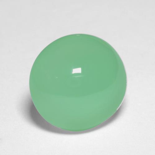 6.91カラットの天然薄いシャムロックグリーンクリソプレーズ（12.2×11.5 mm・オーバルカット）