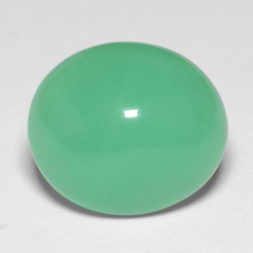 6.56カラットの天然シダグリーンクリソプレーズ（13×11.3 mm・オーバルカット）