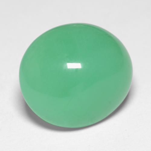 6.56カラットの天然シダグリーンクリソプレーズ（13×11.3 mm・オーバルカット）