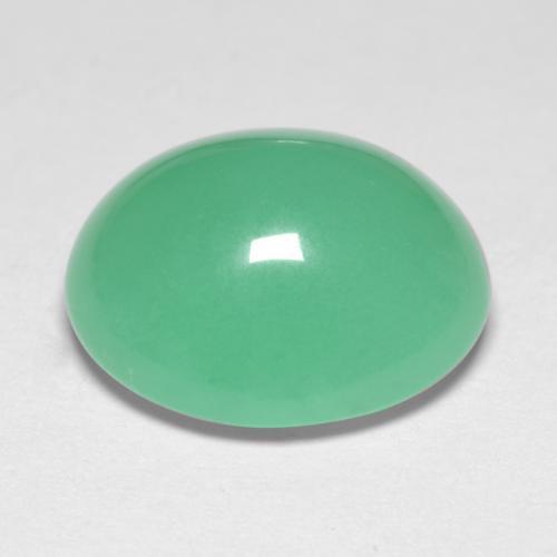 6.56カラットの天然シダグリーンクリソプレーズ（13×11.3 mm・オーバルカット）