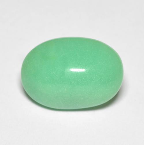 4.45カラットの天然ライトグリーンクリソプレーズ（13.6×9.7 mm・オーバルカット）