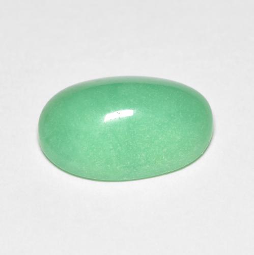 4.45カラットの天然ライトグリーンクリソプレーズ（13.6×9.7 mm・オーバルカット）