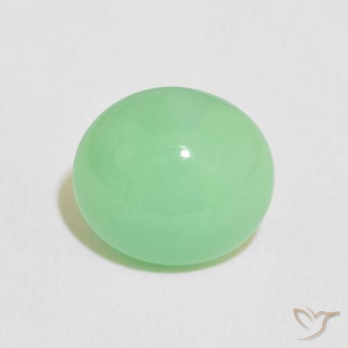 4.56ct 天然 ライトグリーン クリソプレーズ, 楕円形, 半透明