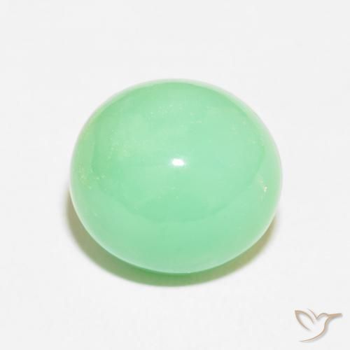 8.40ct 天然 薄いファーングリーン クリソプレーズ, 楕円形, オペーク